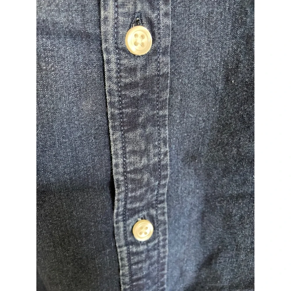 Banana Republic Mens Slim Fit Denim Shirt Indigo Blue Cotton XL RN 54023